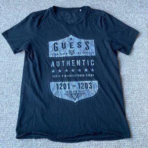 GUESS Authentic Graphic Tee Black Men's Medium